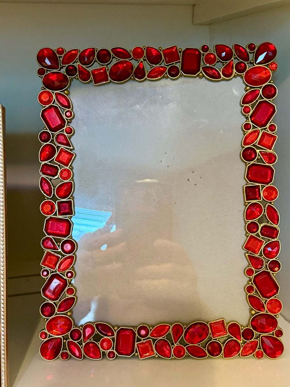 Red Crystal Bejeweled Metal Picture Frame